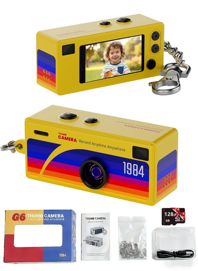 Makrystorm Portable Camera, 1080P HD Video Recorder, Micro Thumb Camera with 150 Minute Battery Life, Vlogging Camcorder for Kids Students Travel Vlog Night Shots (128G) - Image 1